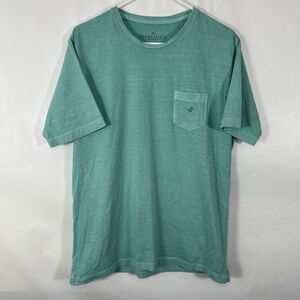 Brooksfield T Shirt Mens Size Medium Light Blue Embroidered Pocket Logo SS